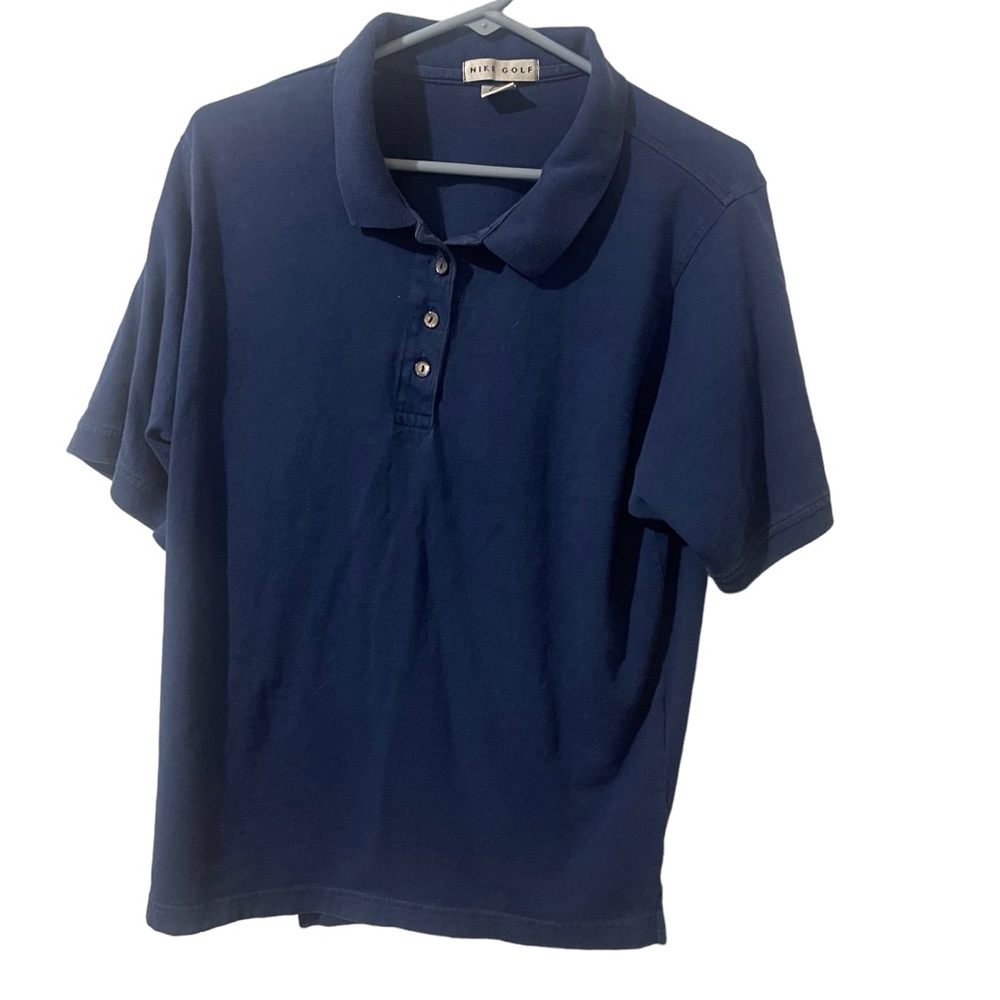 Nike Golf Polo Men Large Blue Cotton Shirt‎ Lightweight Athletic Casual Collared